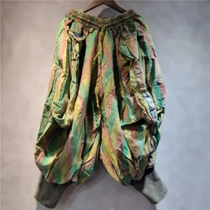 Damskie Spodnie Harlan – Luźny Krój, Kontrastowe Paski, Styl Vintage