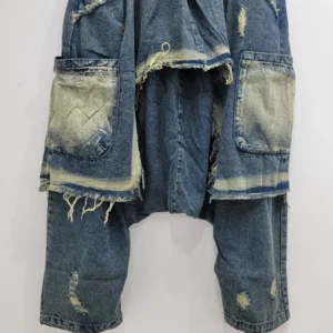 Luźne Dżinsy Patchwork Hip-Hop | Wysoki Stan | Styl Streetwear