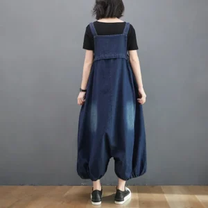 Vintage Denim – Luźne Ogrodniczki Damskie z Szerokimi Nogawkami | Styl Streetwear