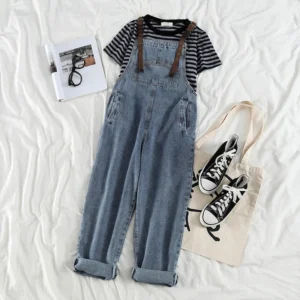 Ogrodniczki Damskie Denim – Stylowe Jeansy Modny Look na Co Dzień