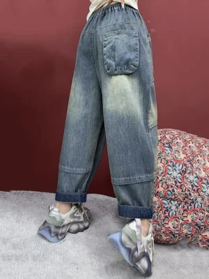 Damskie Jeansy Vintage –  Luźne Spodnie Haremowe