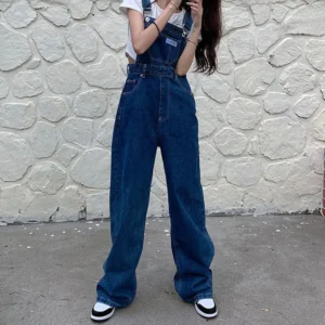 Vintage Jeansowe Ogrodniczki Damskie – Luźne, Streetwear