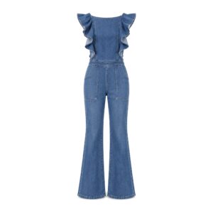 Damskie  Ogrodniczki Slim Fit – Seksowne, Stylowe i Wygodne - Niebieski, L