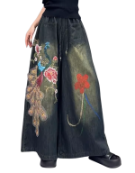Spodnie Damskie Haftowane –  Uniwersalny Styl Boho