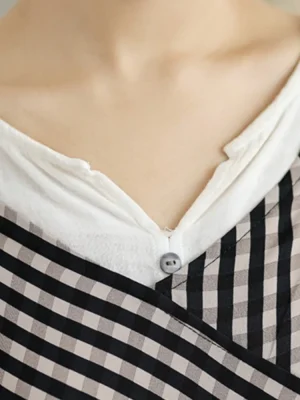 Ogrodniczki  Damskie OVERSIZE W Kratkę – Szerokie Nogawki
