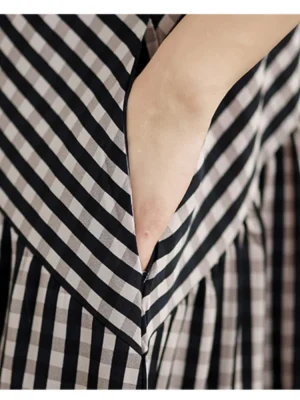 Ogrodniczki  Damskie OVERSIZE W Kratkę – Szerokie Nogawki
