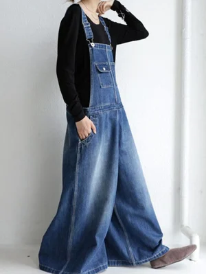 Damskie ogrodniczki jeansowe Vintage Streetwear –  Casual Denim