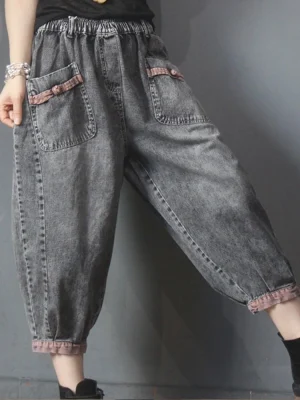 Damskie spodnie jeansowe haremki –,casual (British design)
