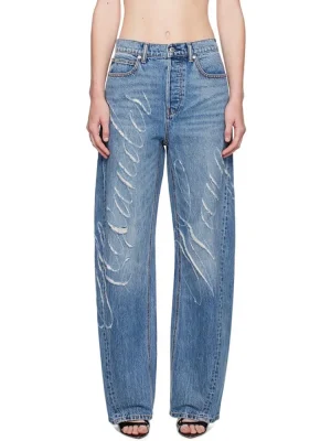Damskie jeansy TWOTWINSTYLE – wysoki stan, luźny krój