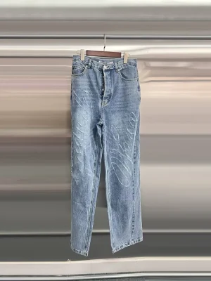 Damskie jeansy TWOTWINSTYLE – wysoki stan, luźny krój