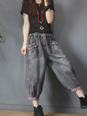 Damskie spodnie jeansowe haremki –,casual (British design)