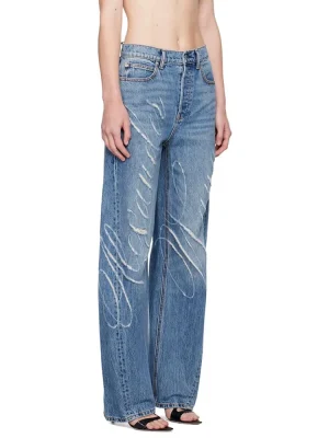 Damskie jeansy TWOTWINSTYLE – wysoki stan, luźny krój
