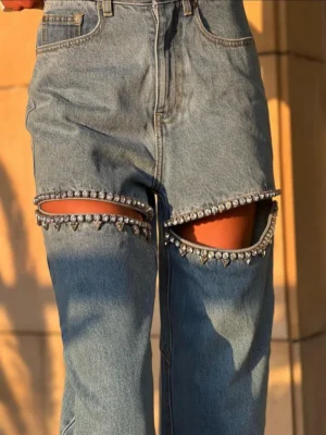 Damskie Jeansy– Luźne Spodnie Denim Straight Fit