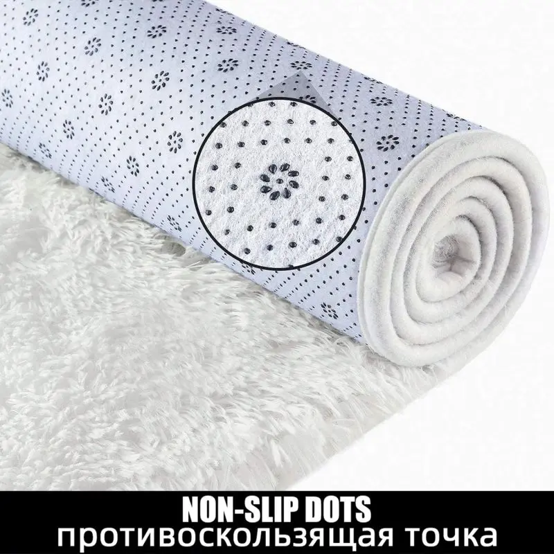 Miękki dywan dekoracyjny z antypoślizgowym spodem