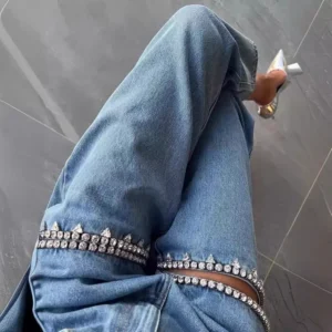 Damskie Jeansy– Luźne Spodnie Denim Straight Fit