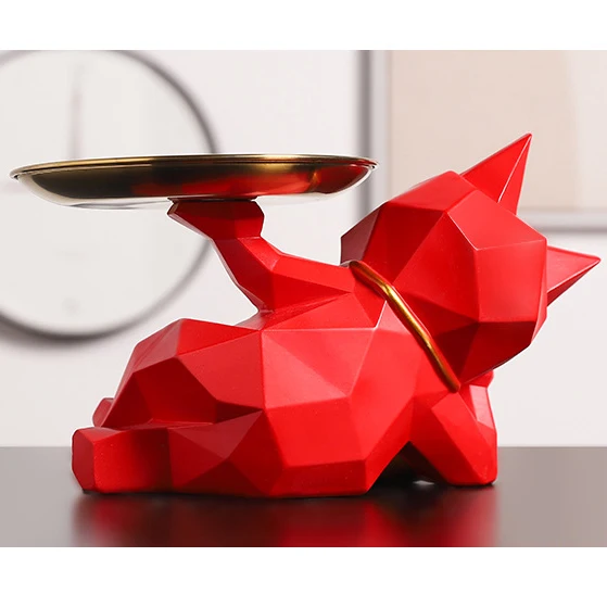 Figurka geometrycznego kota z tacą, dekoracyjny organizer - ujęcie produktu