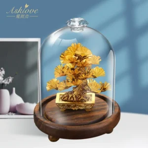 Dekoracyjne drzewko feng shui pod szklaną kopułą - ujęcie produktu