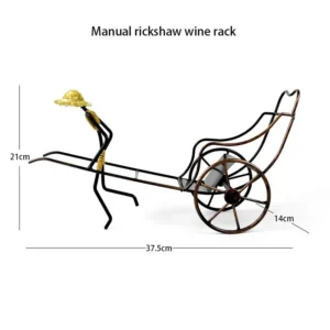 Stojak na butelkę wina w kształcie roweru z postacią - ujęcie produktu