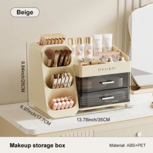 Organizer na kosmetyki z boczną półką i szufladą - ujęcie produktu