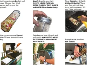 Okrągły kosz do grillowania z siatkowym korpusem - ujęcie produktu