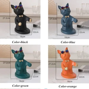 Stojak na butelkę wina z figurką myszy w okularach - ujęcie produktu