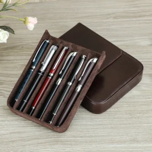 Etui na długopisy z otwieraną pokrywą i osobnymi miejscami - ujęcie produktu