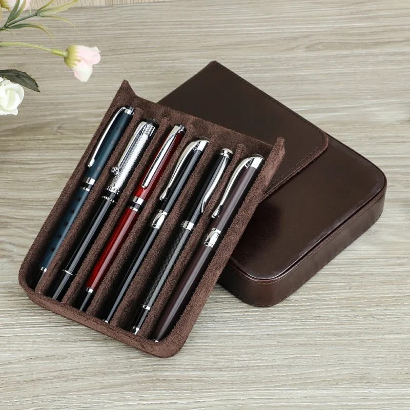 Etui na długopisy z otwieraną pokrywą i osobnymi miejscami - ujęcie produktu