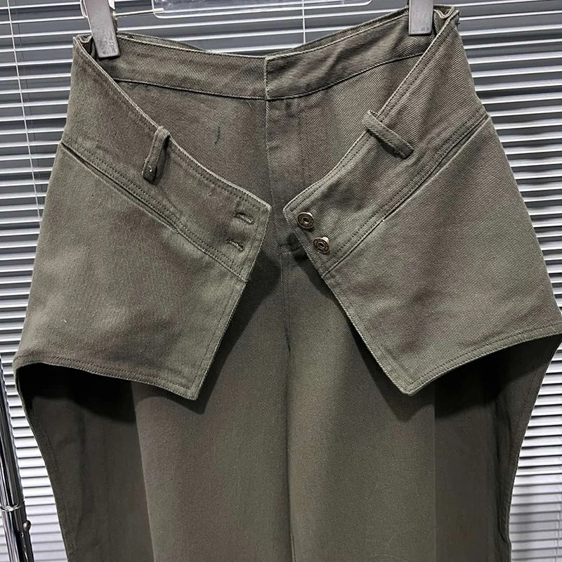 Jeansy damskie straight leg patchworkowe