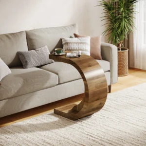 Stolik pomocniczy w kształcie litery C, wąski
