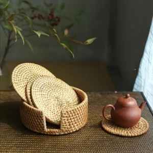 Podkładka pod garnek rattanowa, odporne na ciepło, 6 szt.