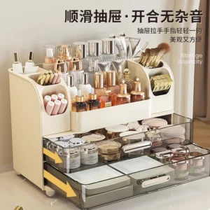 Organizer na kosmetyki z szufladami i górną półką - ujęcie produktu