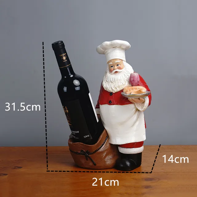 Stojak na butelkę wina w kształcie kucharza z tacą - ujęcie produktu