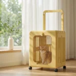 Żółty składany transporter dla kota i małego psa