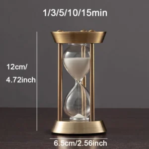 Metalowa klepsydra retro 1-15 min na półkę