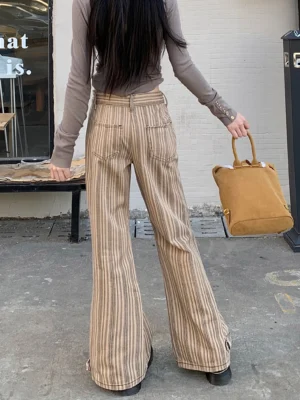Jeansy damskie slim fit z motywem gwiazd, w stylu Y2K