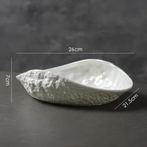 Talerz w kształcie muszli ceramiczny, pozłacany