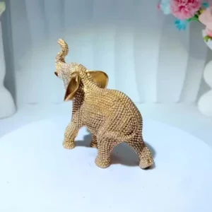 Złota figurka słoń z koralikami