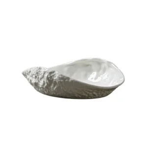 Talerz w kształcie muszli ceramiczny, pozłacany