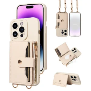 Etui do iPhone z zapinanym portfelem i zawieszką - ujęcie produktu