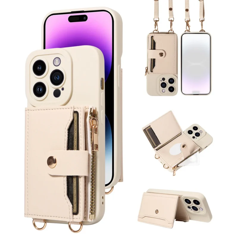 Etui do iPhone z zapinanym portfelem i zawieszką - ujęcie produktu