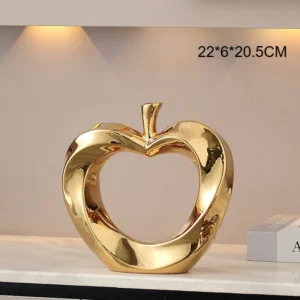 Statuetka jabłko dekoracyjne ceramiczna, w kształcie serca