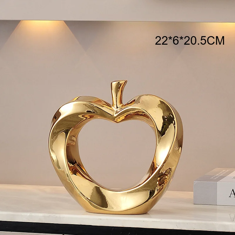 Statuetka jabłko dekoracyjne ceramiczna, w kształcie serca