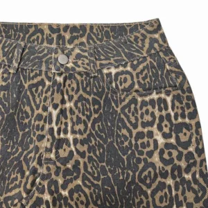 Jeansy damskie baggy z wysokim stanem, w panterkę, w stylu retro