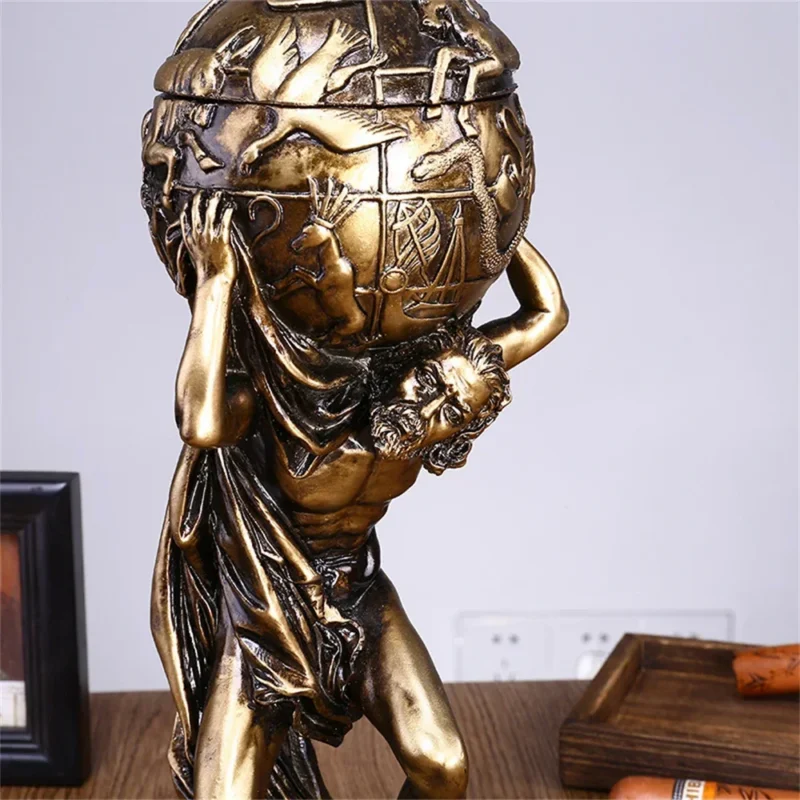 Figurka Atlas z żywicy w stylu greckim