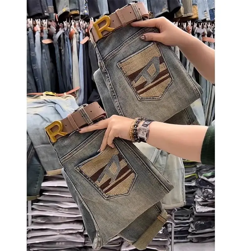 Jeansy damskie baggy z wysokim stanem, plus size
