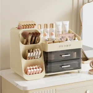 Organizer na kosmetyki z boczną półką i szufladą - ujęcie produktu