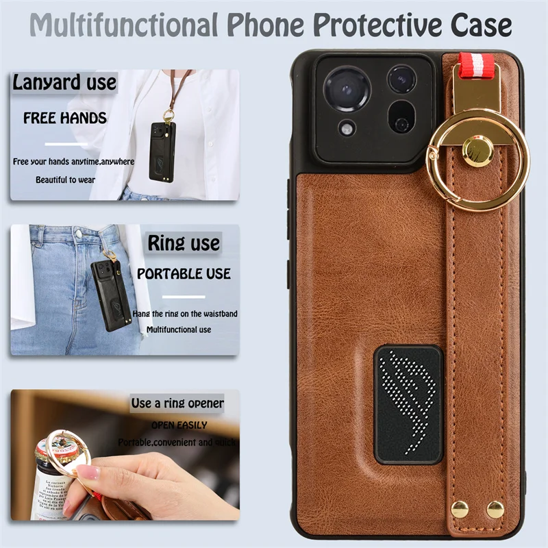 Etui na telefon z uchwytem, skórzane, do ASUS ROG Phone