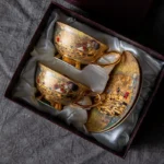 Zestaw do parzenia herbaty porcelanowy, z filiżankami