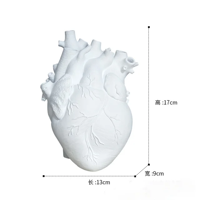 Wazon dekoracyjny w kształcie anatomicznego serca - ujęcie produktu