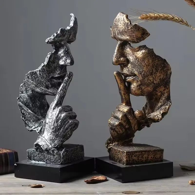Abstrakcyjna figurka twarz i dłoń z żywicy